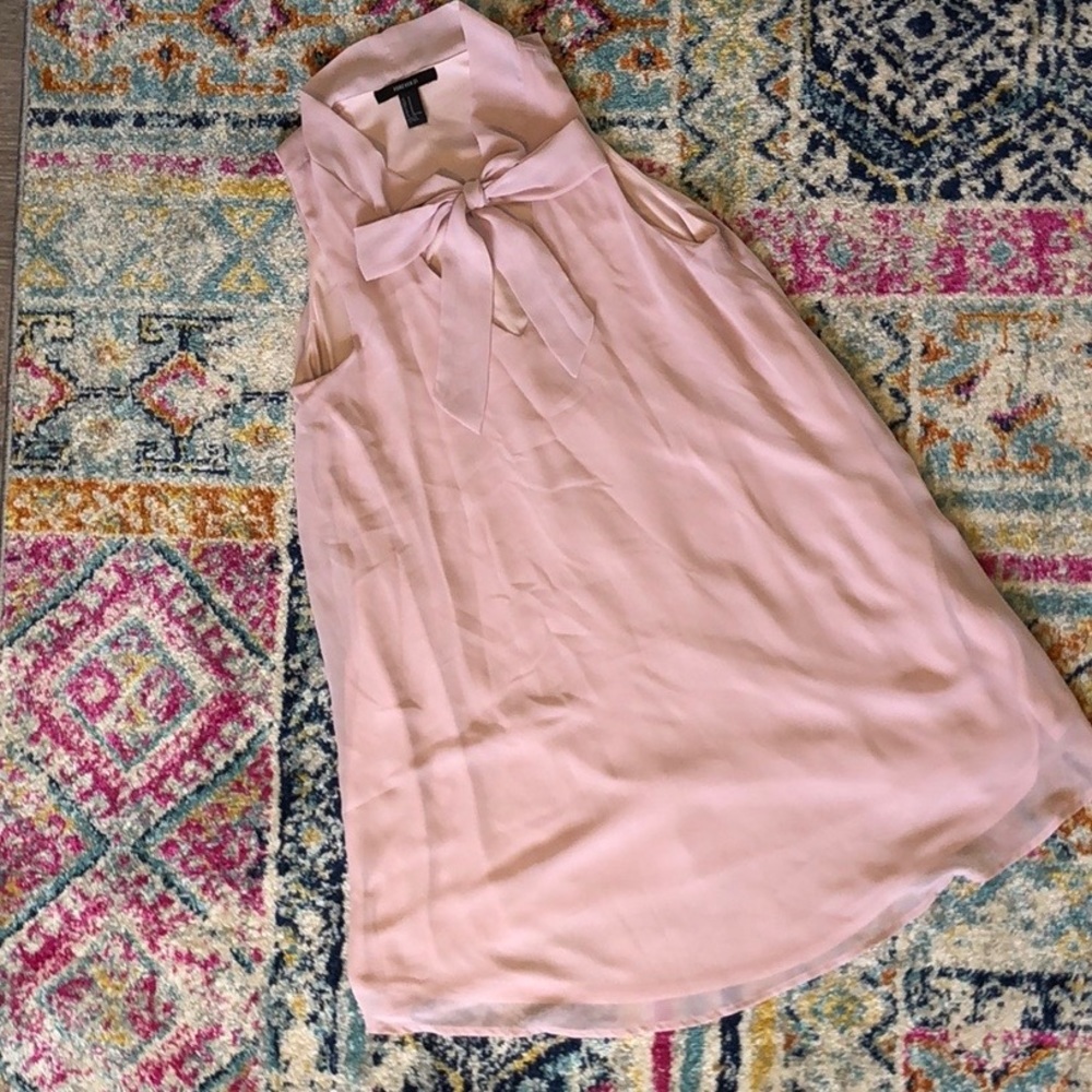 Light Pink Sleeveless Tie Neck Dress